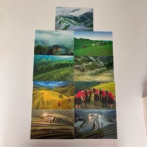 Chine Art Greetings Postcards unused Lot of 9 Terraced Fields Longsheng
